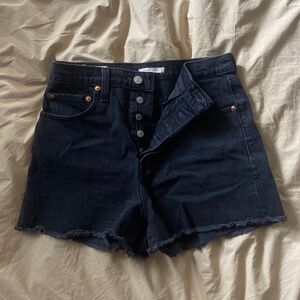 Levi Strauss Ribcage Black Jean Shorts